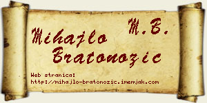 Mihajlo Bratonožić vizit kartica